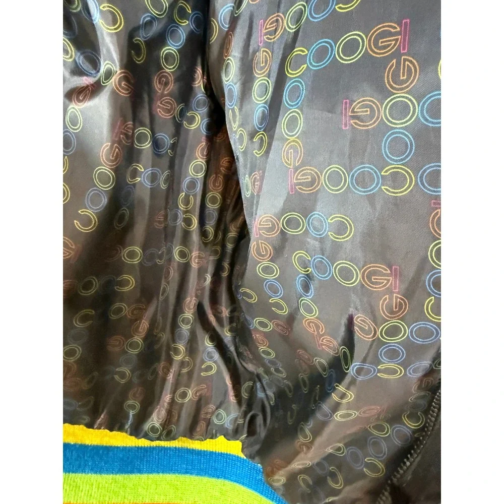 Kids COOGI Black Rainbow Trim Hooded Toggle Jacket Size M 8‎ 10